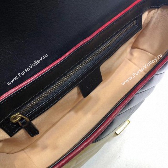 Gucci Diagonal GG Marmont Small Shoulder Bag 443497 Beige/Black 2019 (delihang-9061544)
