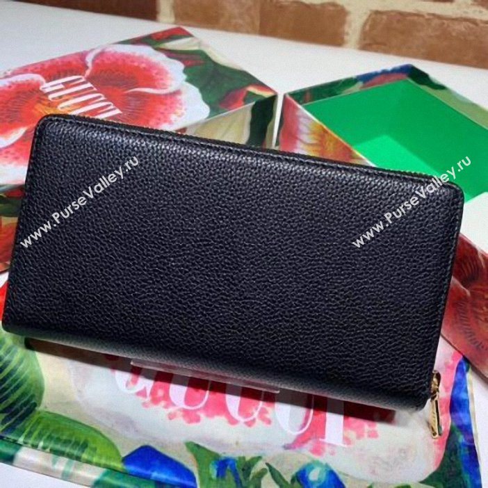 Gucci Zumi Grainy Leather Zip Around Wallet 570661 Black 2019 (delihang-9061523)