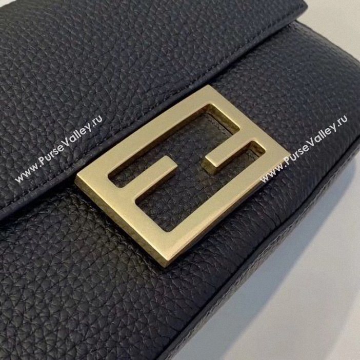 Fendi Roma Amor Leather Mini Baguette Bag Black 2019 (chaoliu-9061906)