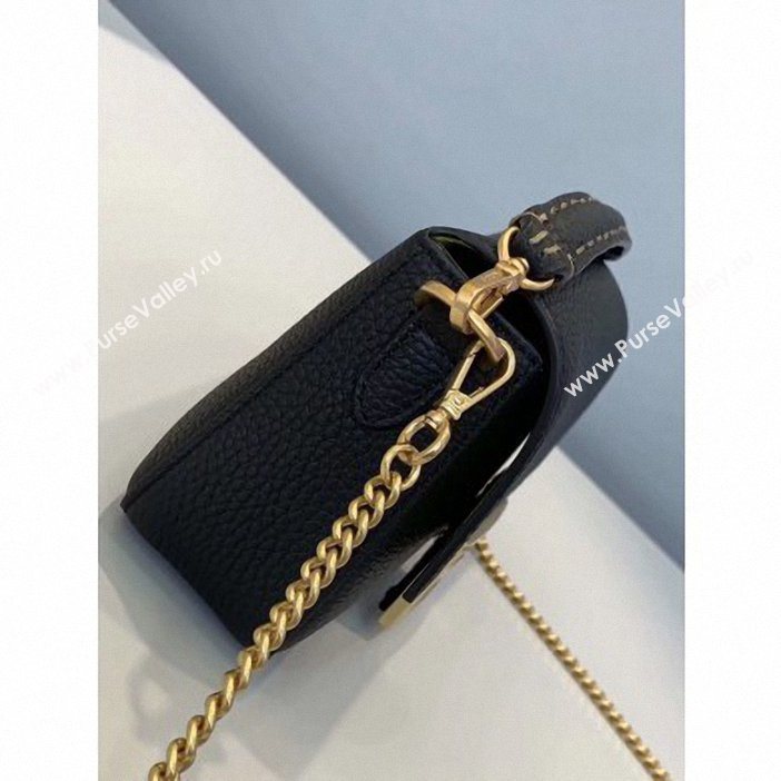 Fendi Roma Amor Leather Mini Baguette Bag Black 2019 (chaoliu-9061906)