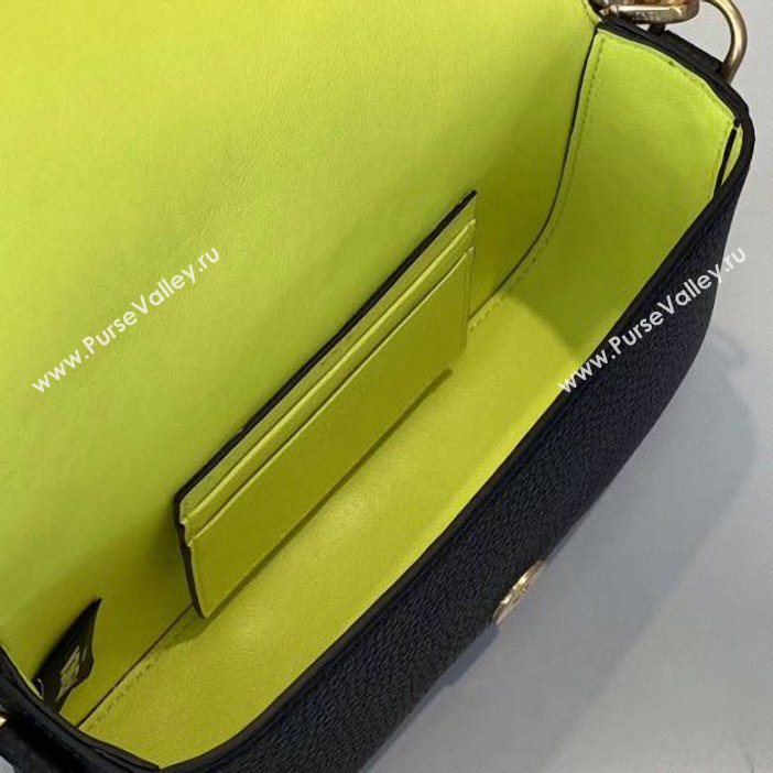 Fendi Roma Amor Leather Mini Baguette Bag Black 2019 (chaoliu-9061906)