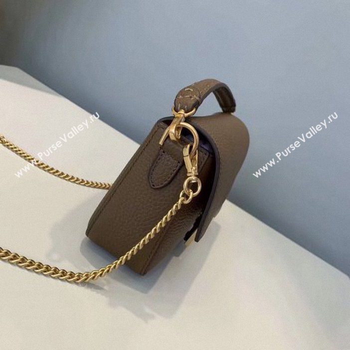 Fendi Roma Amor Leather Mini Baguette Bag Brown 2019 (chaoliu-9061907)