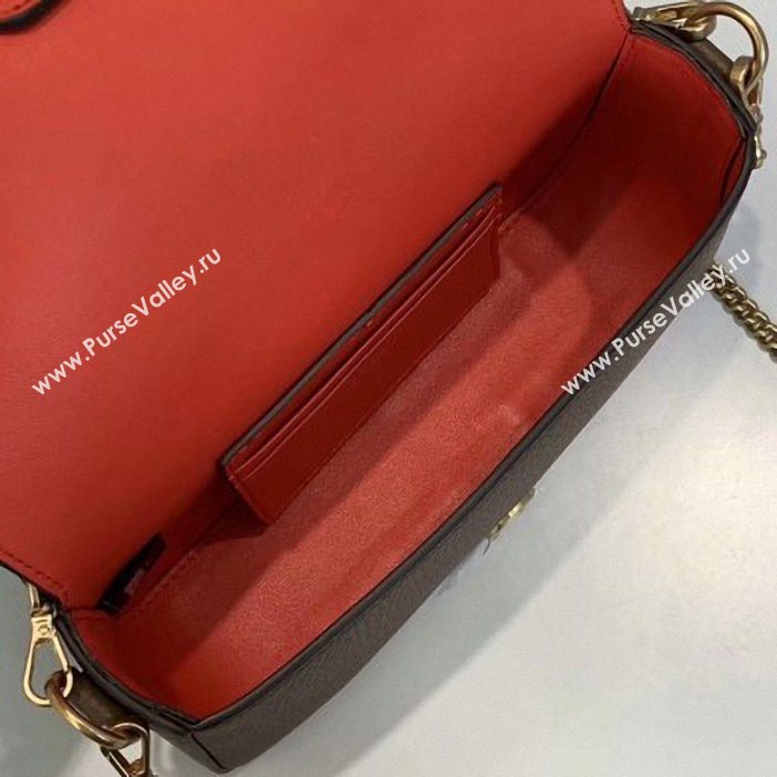 Fendi Roma Amor Leather Mini Baguette Bag Brown 2019 (chaoliu-9061907)