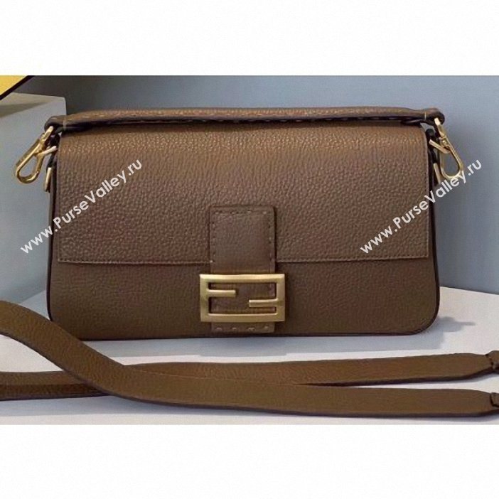 Fendi Roma Amor Leather Medium Baguette Bag Brown 2019 (chaoliu-9061902)