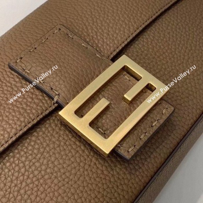 Fendi Roma Amor Leather Medium Baguette Bag Brown 2019 (chaoliu-9061902)