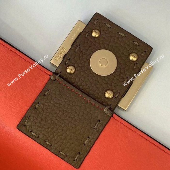 Fendi Roma Amor Leather Medium Baguette Bag Brown 2019 (chaoliu-9061902)