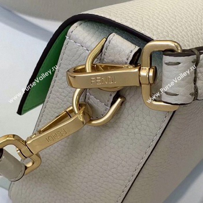 Fendi Roma Amor Leather Medium Baguette Bag Off White 2019 (chaoliu-9061905)