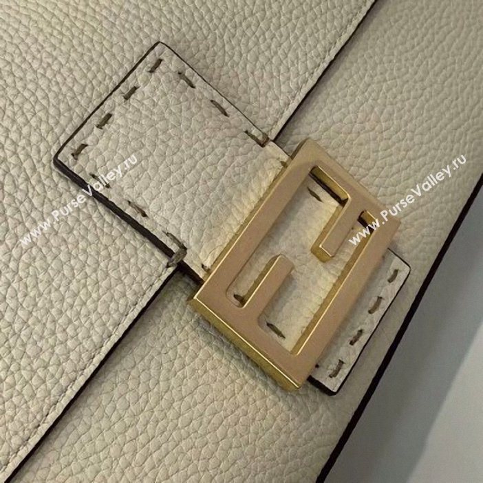 Fendi Roma Amor Leather Medium Baguette Bag Off White 2019 (chaoliu-9061905)