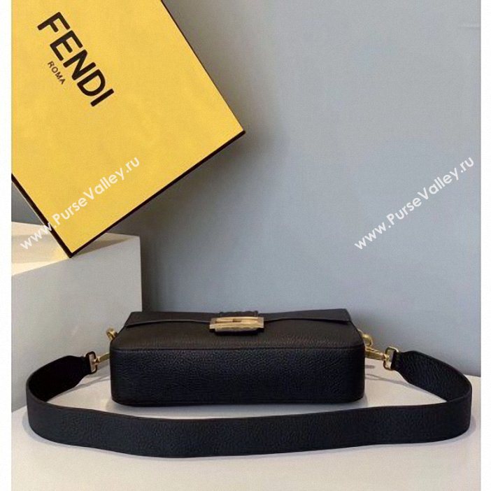 Fendi Roma Amor Leather Medium Baguette Bag Black 2019 (chaoliu-9061901)