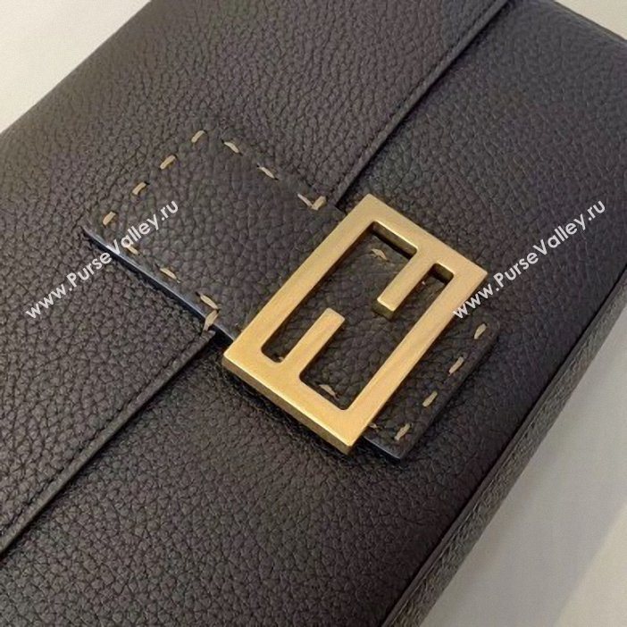 Fendi Roma Amor Leather Medium Baguette Bag Black 2019 (chaoliu-9061901)