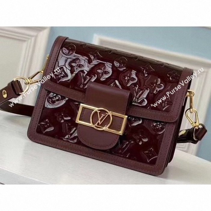 Louis Vuitton Monogram Vernis Patent Leather Mini Dauphine Bag Burgundy 2019 (gaoshang-9062012)