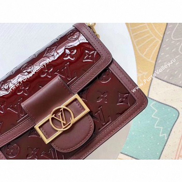 Louis Vuitton Monogram Vernis Patent Leather Mini Dauphine Bag Burgundy 2019 (gaoshang-9062012)