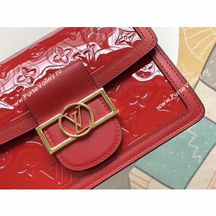 Louis Vuitton Monogram Vernis Patent Leather Mini Dauphine Bag Red 2019 (gaoshang-9062013)