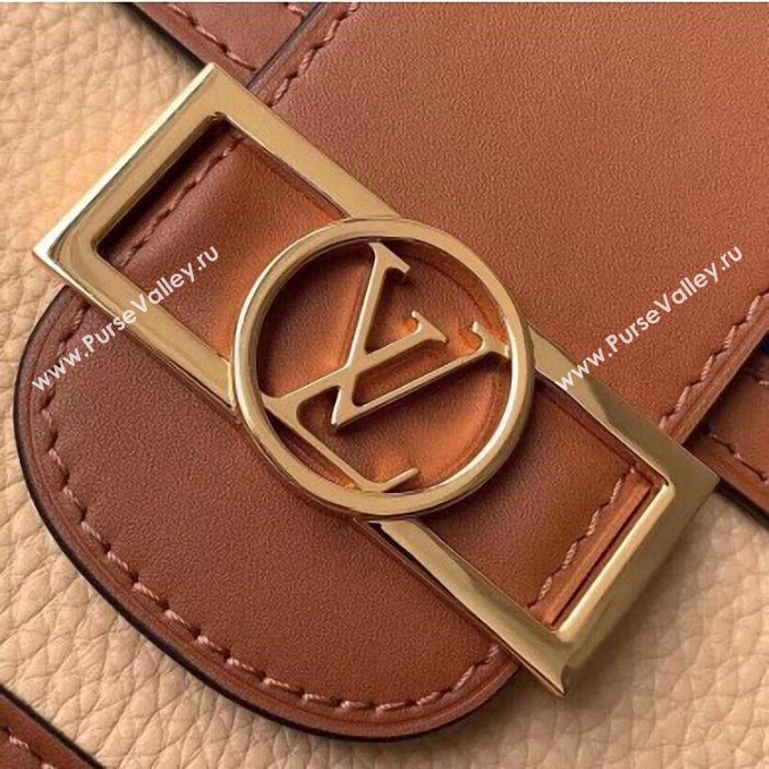 Louis Vuitton Taurillon Leather Dauphine MM Bag M55071 Blue/Beige 2019 (gaoshang-9062004)