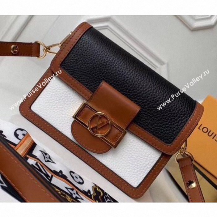 Louis Vuitton Taurillon Leather Mini Dauphine Bag M55073 Black/White 2019 (gaoshang-9062007)