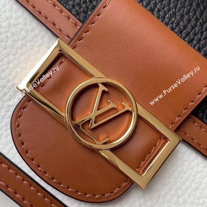 Louis Vuitton Taurillon Leather Mini Dauphine Bag M55073 Black/White 2019 (gaoshang-9062007)