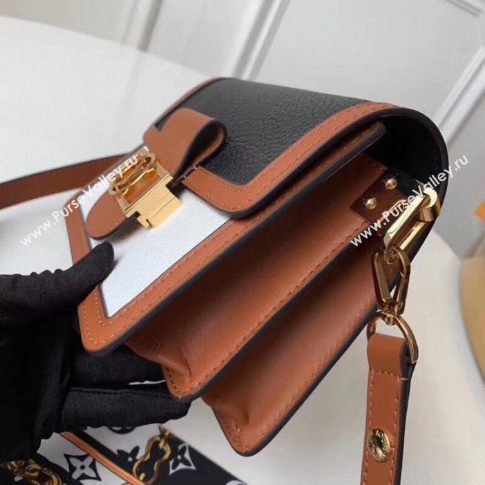 Louis Vuitton Taurillon Leather Mini Dauphine Bag M55073 Black/White 2019 (gaoshang-9062007)