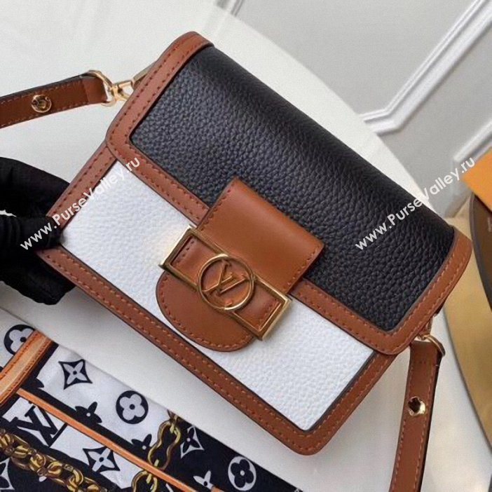 Louis Vuitton Taurillon Leather Mini Dauphine Bag M55073 Black/White 2019 (gaoshang-9062007)