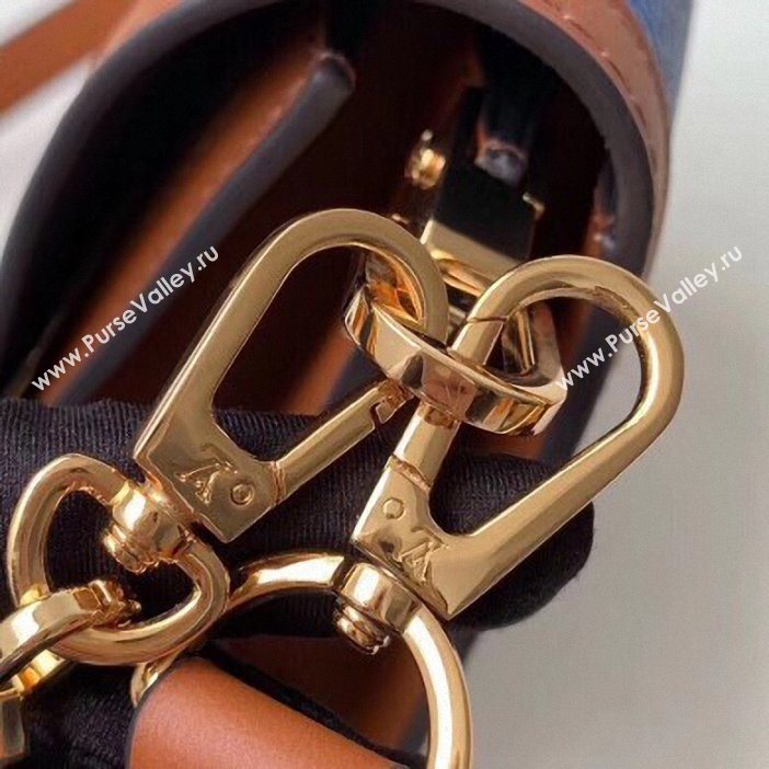 Louis Vuitton Taurillon Leather Dauphine MM Bag M55071 Blue/Beige 2019 (gaoshang-9062004)