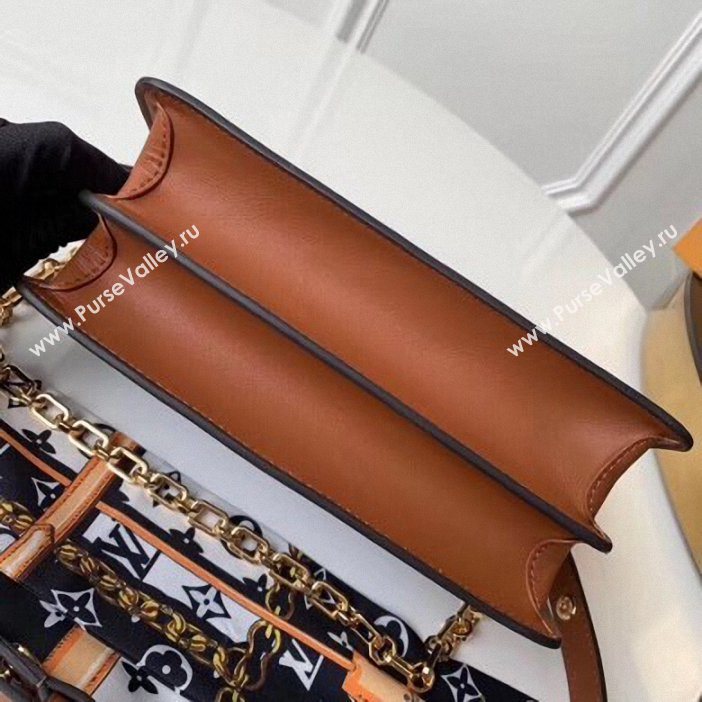 Louis Vuitton Taurillon Leather Dauphine MM Bag M55071 Blue/Beige 2019 (gaoshang-9062004)