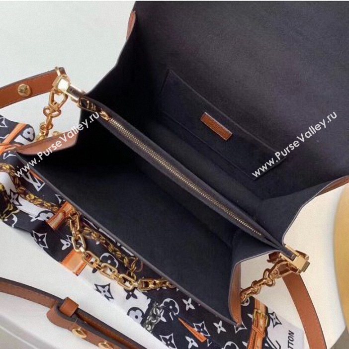 Louis Vuitton Taurillon Leather Dauphine MM Bag M55071 Blue/Beige 2019 (gaoshang-9062004)