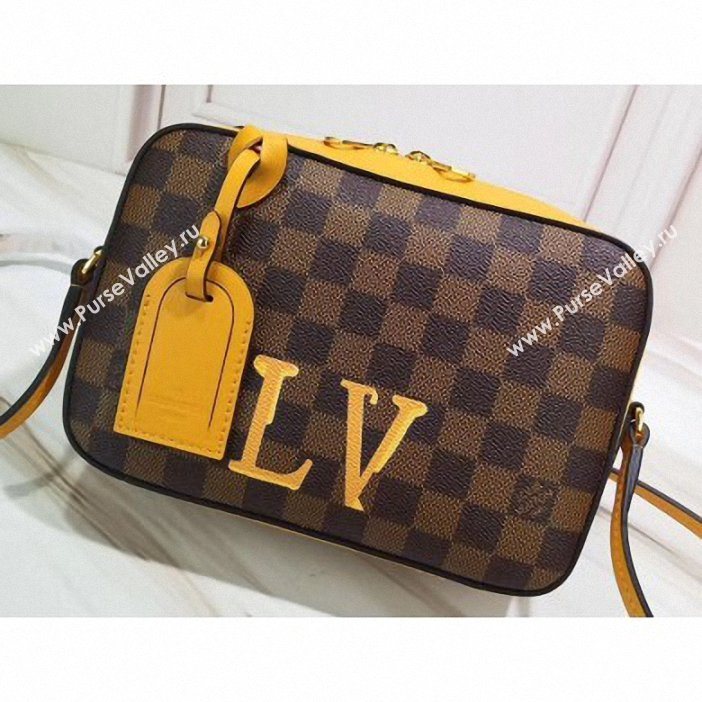 Louis Vuitton Damier Ebene Canvas 3D LV Santa Monica Bag N40178 Safran 2019 (gaoshang-9062020)