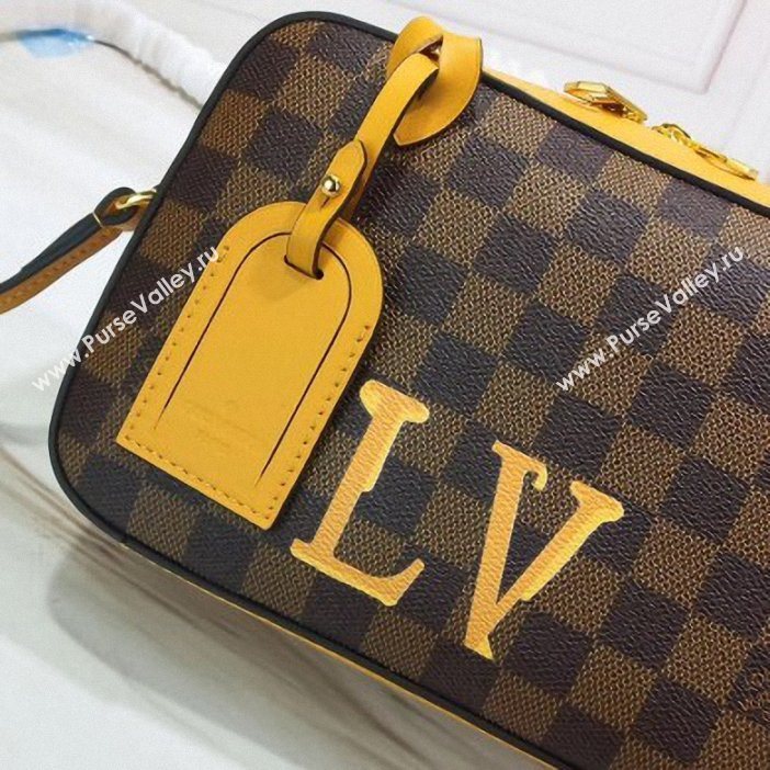 Louis Vuitton Damier Ebene Canvas 3D LV Santa Monica Bag N40178 Safran 2019 (gaoshang-9062020)