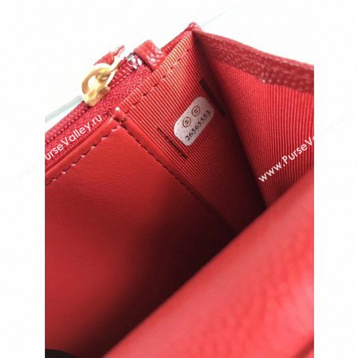 Chanel Caviar Leather Wallet On Chain WOC Bag A33814 Red 2019 (hot-9062122)