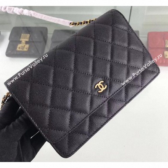 Chanel Caviar Leather Wallet On Chain WOC Bag A33814 Black 2019 (hot-9062120)