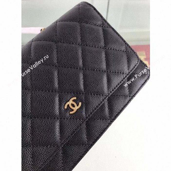 Chanel Caviar Leather Wallet On Chain WOC Bag A33814 Black 2019 (hot-9062120)