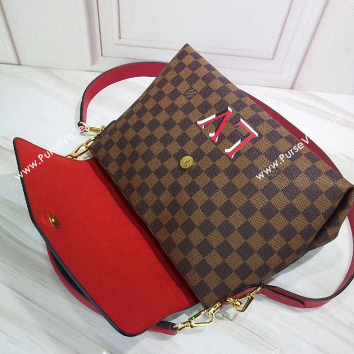 Louis Vuitton Damier Ebene Canvas 3D LV Beaubourg MM Bag N40176 Scarlet 2019 (gaoshang-9062018)