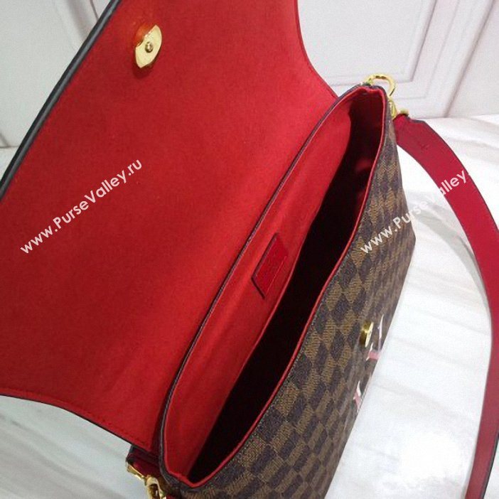 Louis Vuitton Damier Ebene Canvas 3D LV Beaubourg MM Bag N40176 Scarlet 2019 (gaoshang-9062018)