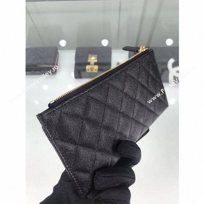 Chanel Caviar Leather Boy Pouch Clutch Bag A84478 Black (hot-9062153)