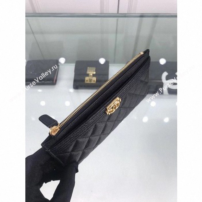Chanel Caviar Leather Boy Pouch Clutch Bag A84478 Black (hot-9062153)