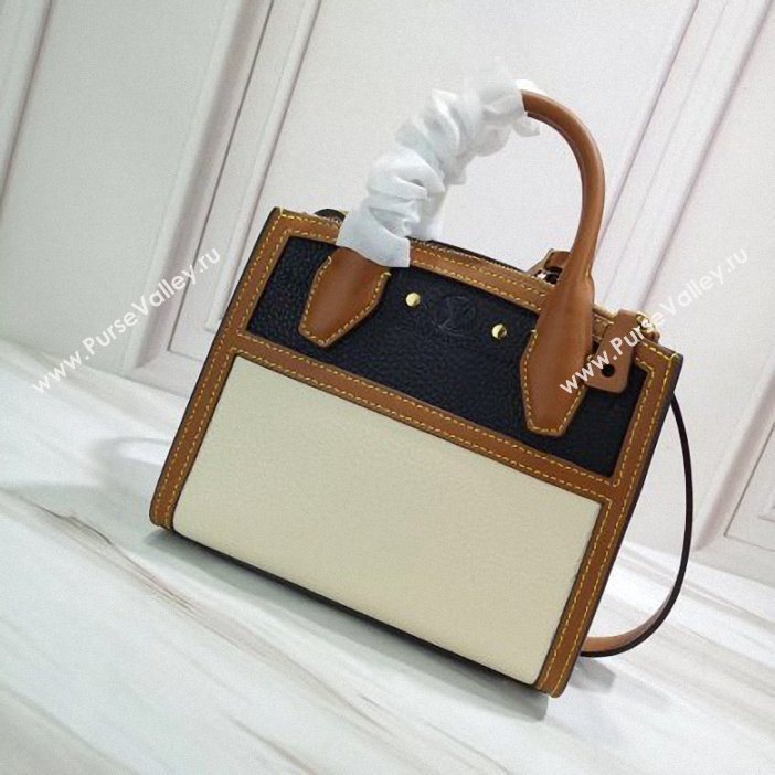 Louis Vuitton Taurillon Leather City Steamer Mini Bag M55099 Black/White 2019 (gaoshang-9062015)