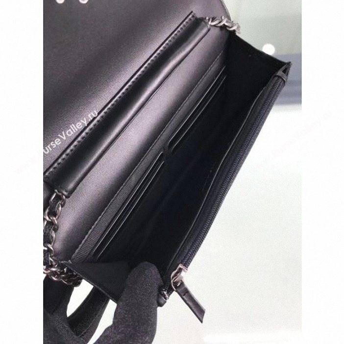 Chanel Caviar Leather Boy Wallet On Chain WOC Bag A80387 Black/Silver (hot-9062110)