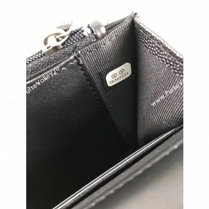 Chanel Caviar Leather Boy Wallet On Chain WOC Bag A80387 Black/Silver (hot-9062110)