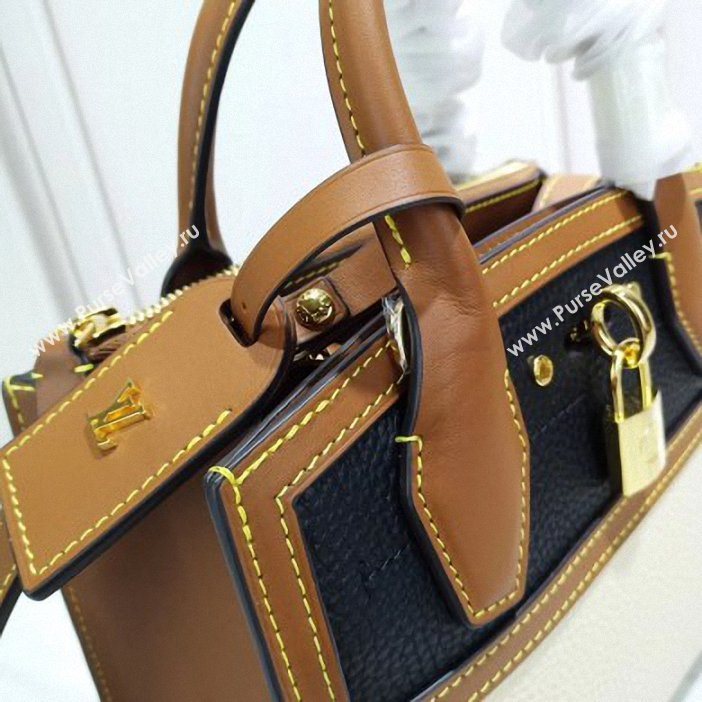 Louis Vuitton Taurillon Leather City Steamer Mini Bag M55099 Black/White 2019 (gaoshang-9062015)