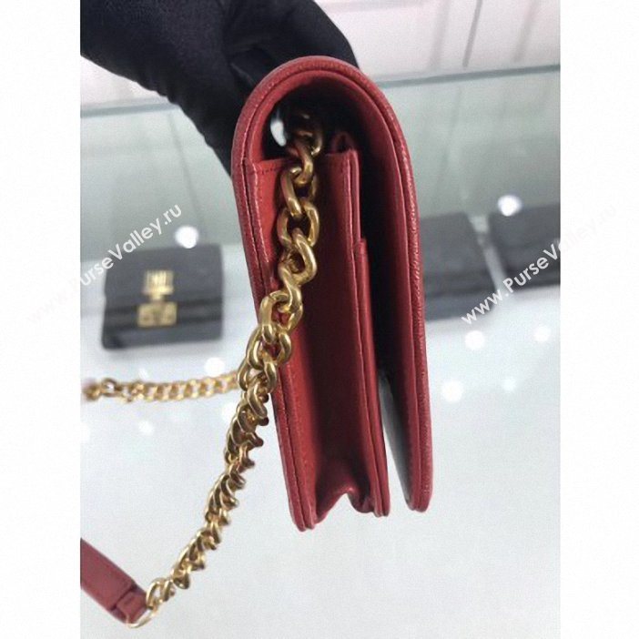 Chanel Caviar Leather Boy Wallet On Chain WOC Bag A81969 Red 2019 (hot-9062119)