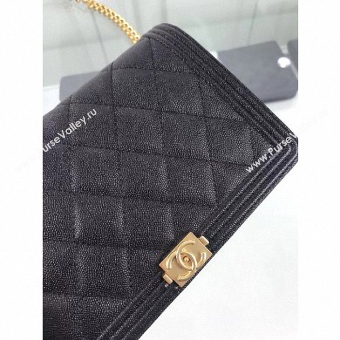 Chanel Caviar Leather Boy Wallet On Chain WOC Bag A81969 Black 2019 (hot-9062117)