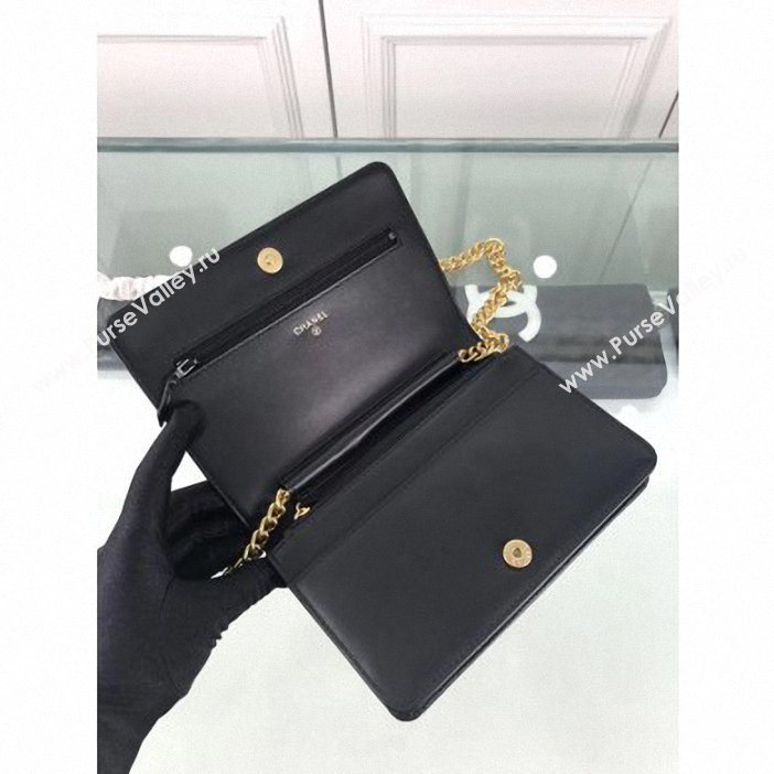 Chanel Caviar Leather Boy Wallet On Chain WOC Bag A81969 Black 2019 (hot-9062117)