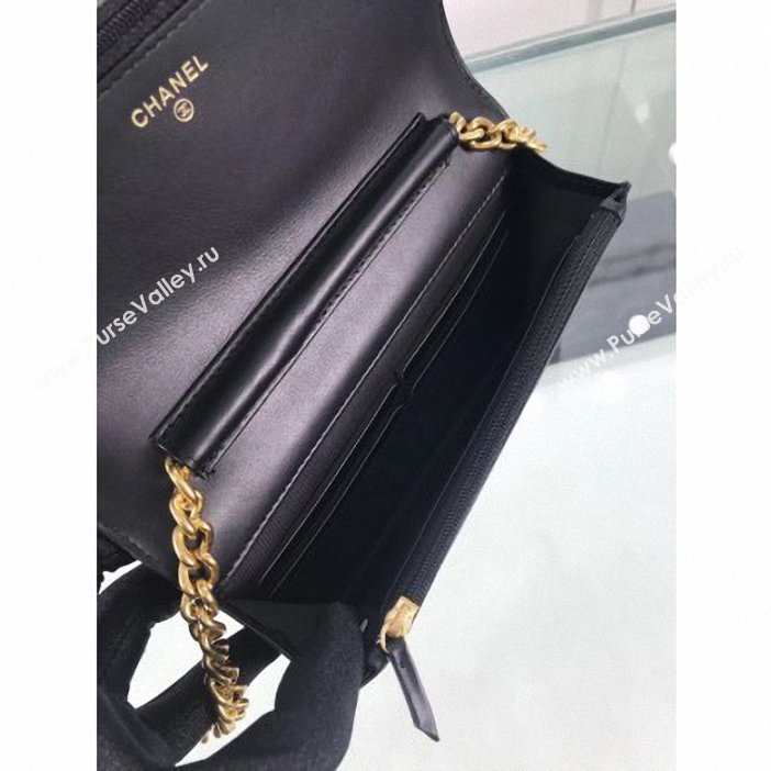 Chanel Caviar Leather Boy Wallet On Chain WOC Bag A81969 Black 2019 (hot-9062117)