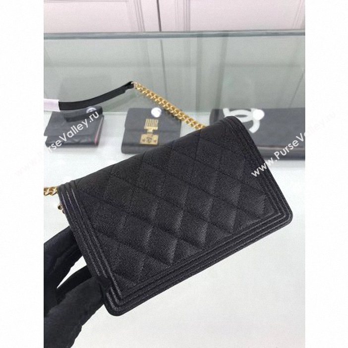 Chanel Caviar Leather Boy Wallet On Chain WOC Bag A81969 Black 2019 (hot-9062117)