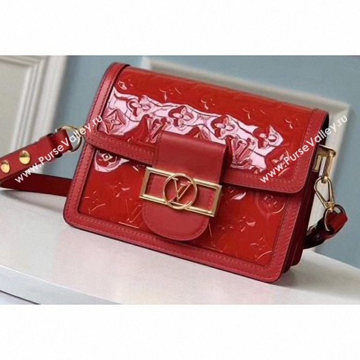 Louis Vuitton Monogram Vernis Patent Leather Mini Dauphine Bag Red 2019 (gaoshang-9062013)