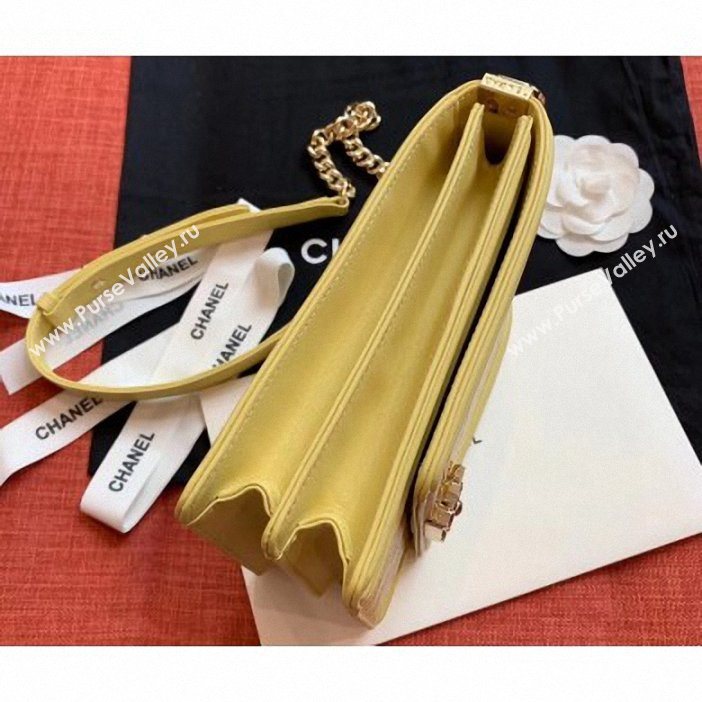 Chanel Boy North/South Small Flap Bag AS0130 Yellow 2019 (kana-9062003)