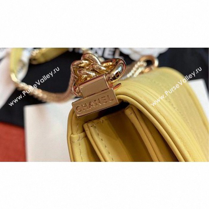 Chanel Boy North/South Small Flap Bag AS0130 Yellow 2019 (kana-9062003)