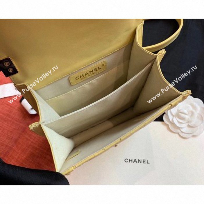 Chanel Boy North/South Small Flap Bag AS0130 Yellow 2019 (kana-9062003)