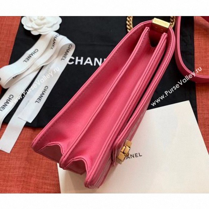 Chanel Boy North/South Small Flap Bag AS0130 Dark Pink 2019 (kana-9062004)