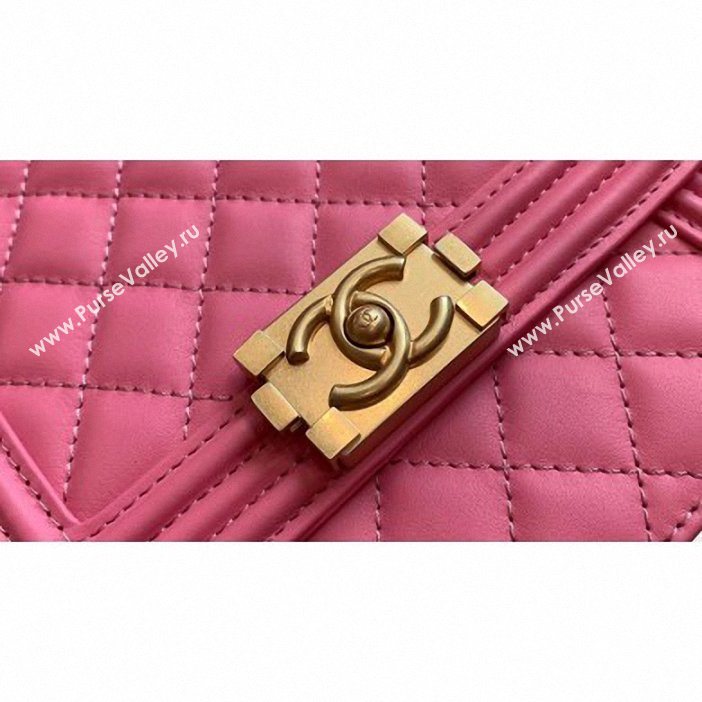 Chanel Boy North/South Small Flap Bag AS0130 Dark Pink 2019 (kana-9062004)