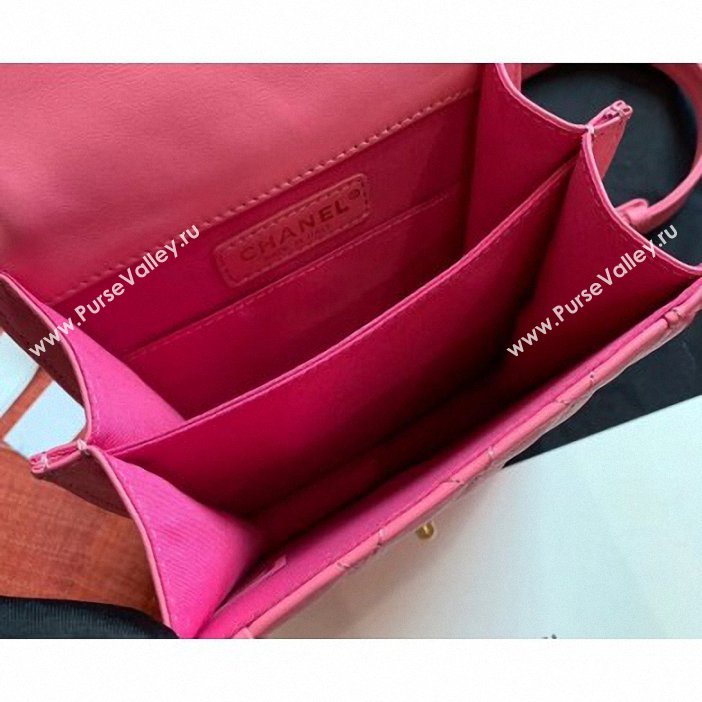 Chanel Boy North/South Small Flap Bag AS0130 Dark Pink 2019 (kana-9062004)